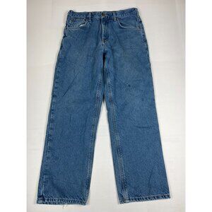 Carhartt Men’s 34x30 B172 DST Flannel Lined Relaxed Fit Blue Denim Jeans
